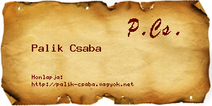 Palik Csaba névjegykártya