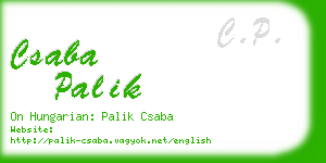csaba palik business card